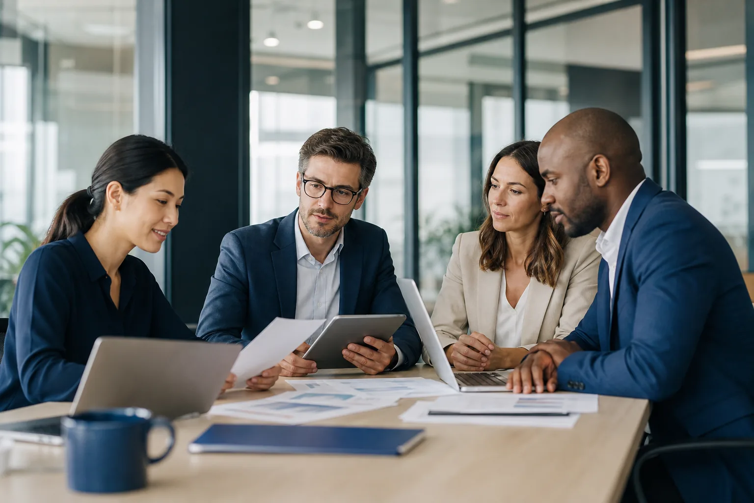 HTD recruitment consultants discussing hiring strategy